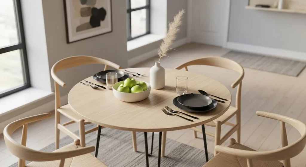 minimal dining table small apartment dining area decor ideas