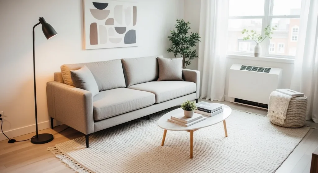 sleek sofa modern small apartment living room ideas