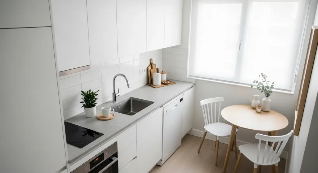 minimal countertop small apartment kitchen counter decor ideas
