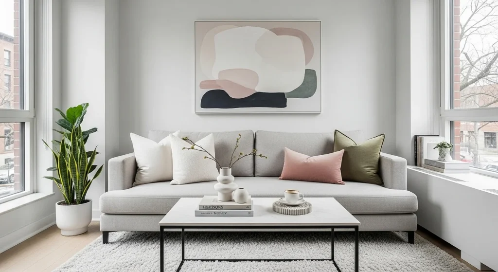 sleek sofa modern small apartment decor ideas