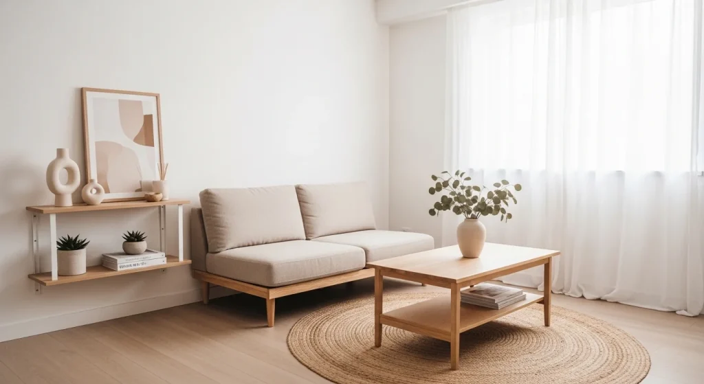 neutral palette minimalist small apartment decor ideas