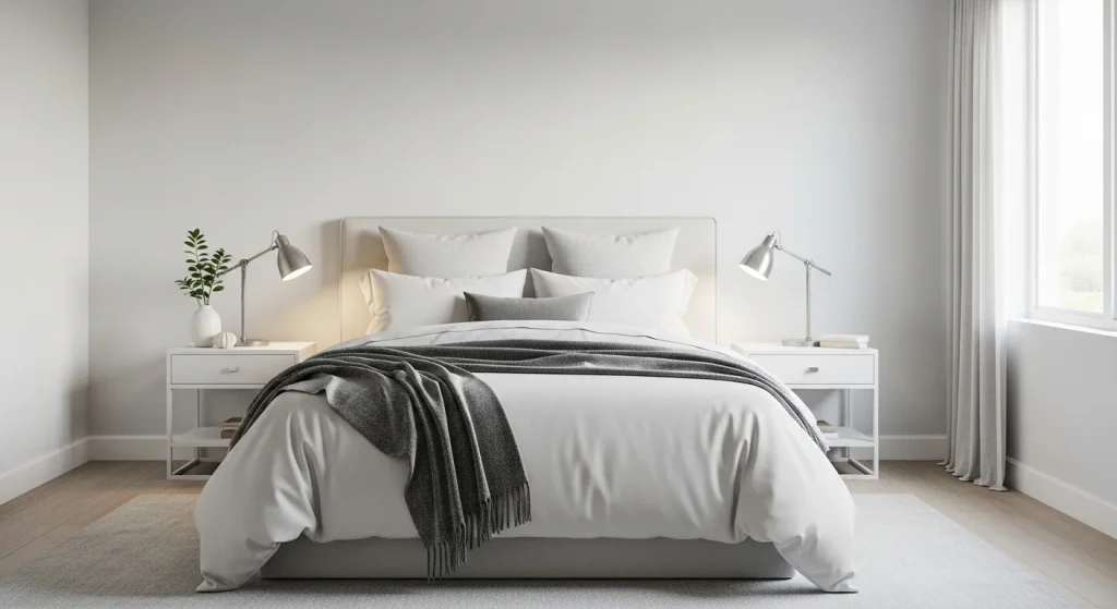 symmetrical framed bedroom wall art ideas