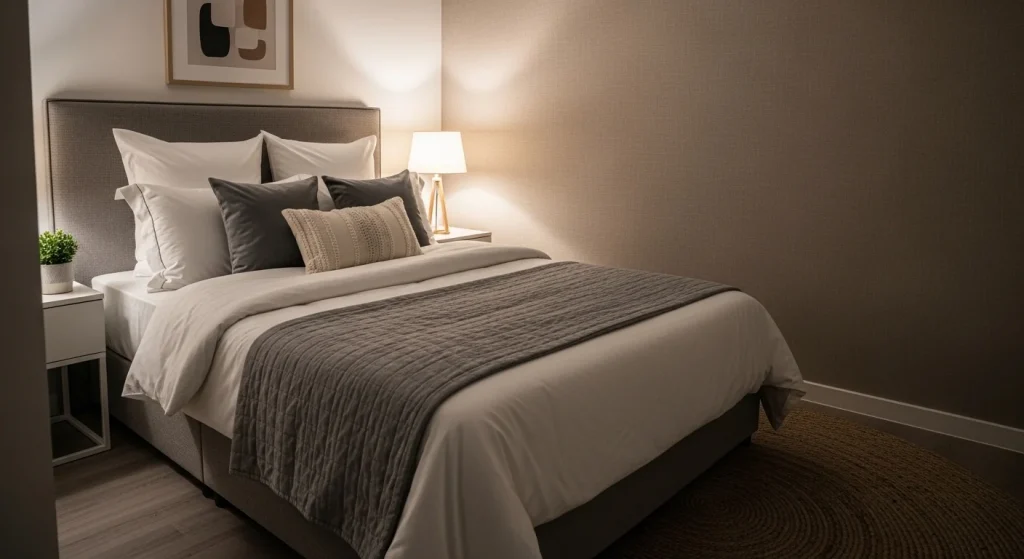 fabric textured bedroom accent wall ideas