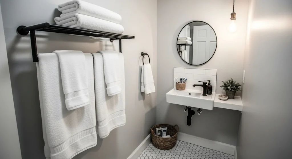 over the door storage small apartment bathroom storage ideas