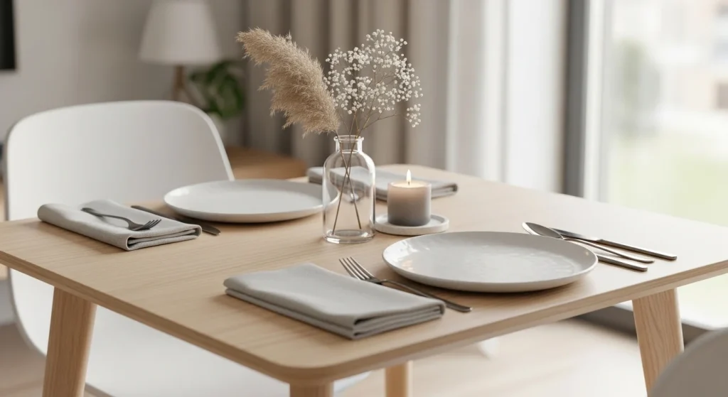 linen napkins small apartment dining table decor ideas