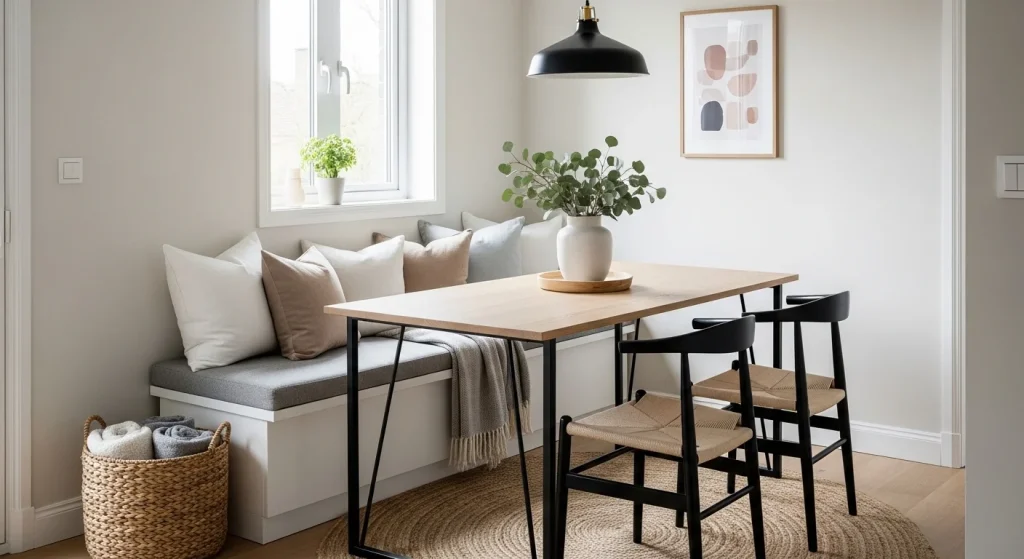 dining bench small apartment dining area decor ideas
