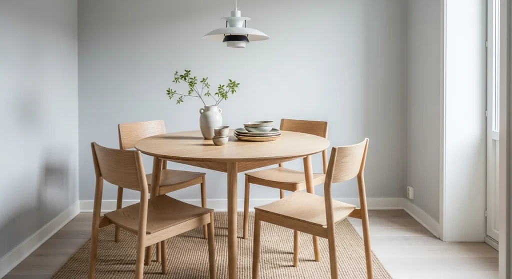 scandinavian dining corner small apartment decor ideas