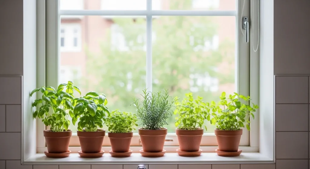 kitchen herb plants small apartment plant decor ideas
