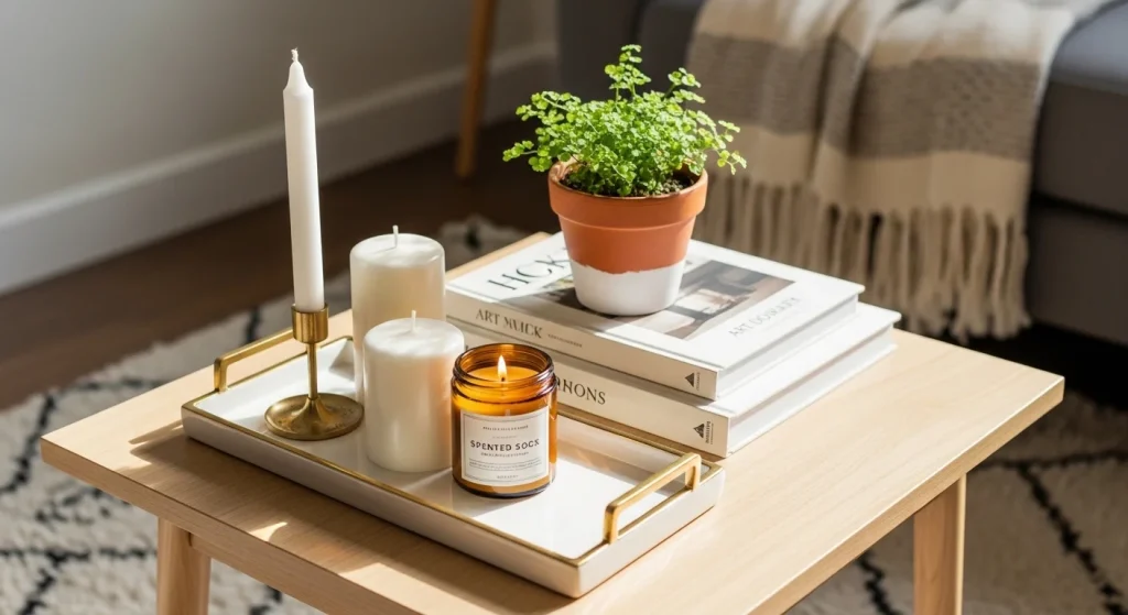 tray styling small apartment coffee table ideas