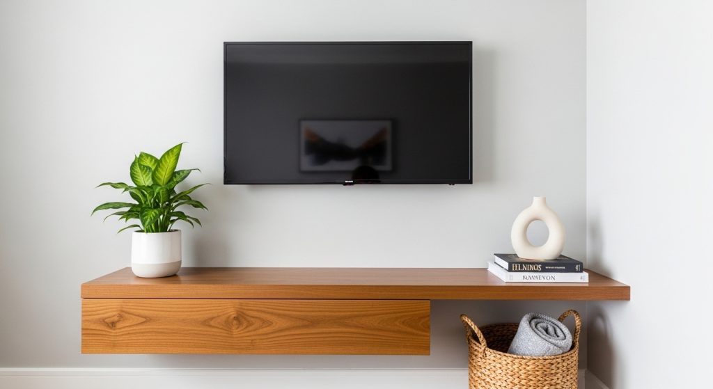 plant decor small apartment TV wall ideas