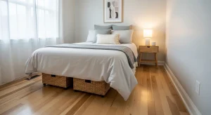  rolling under bed baskets small apartment bedroom storage
