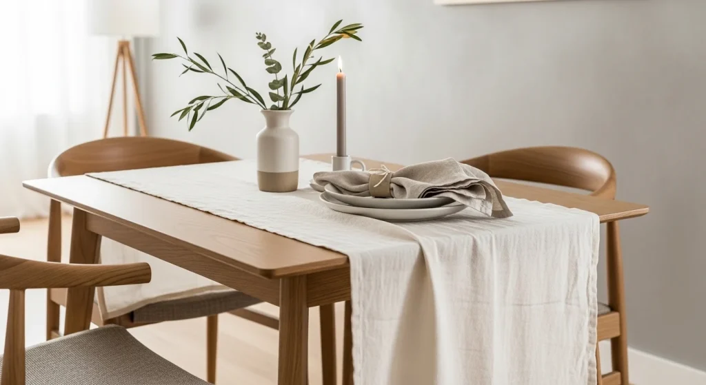 table runner small apartment dining area decor ideas
