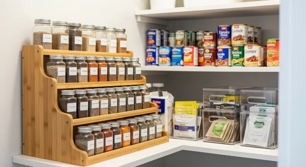 tiered pantry organizer small apartment kitchen organization ideas
