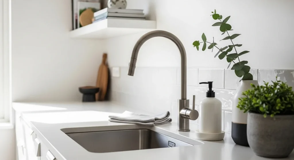 soap dispenser small apartment kitchen counter decor ideas
