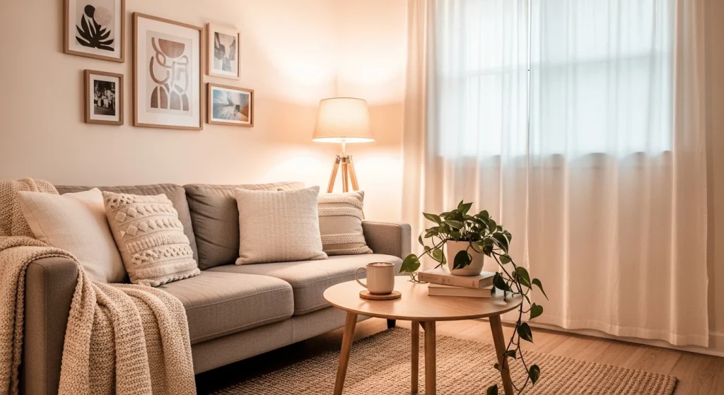 table lamp cozy small apartment decor ideas