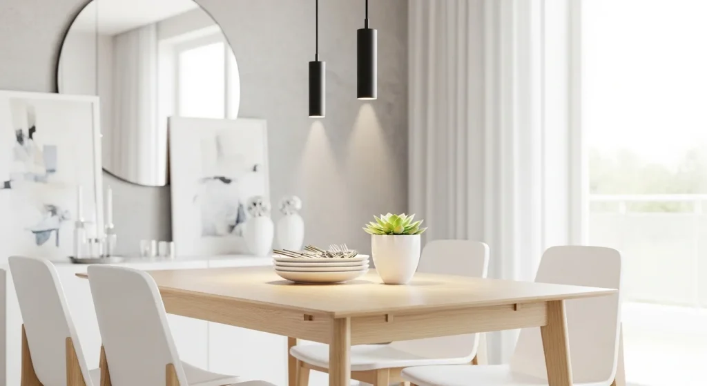 hanging rattan chair boho small apartment decor ideas
