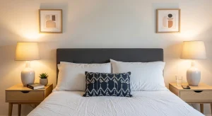 cozy small bedroom with hidden storage bench
