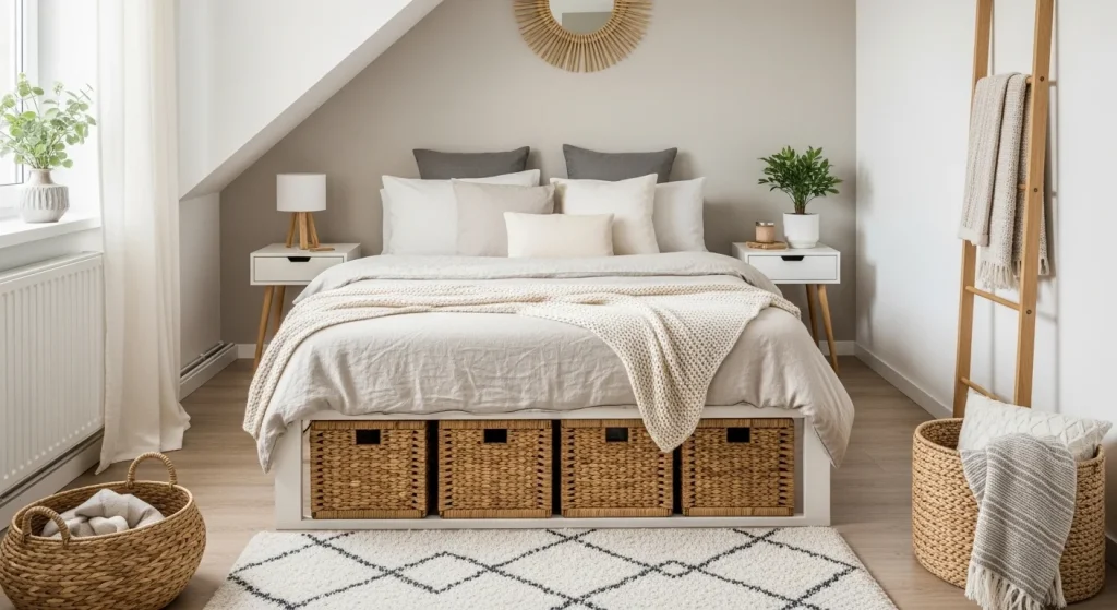 under bed storage small apartment bedroom solution
