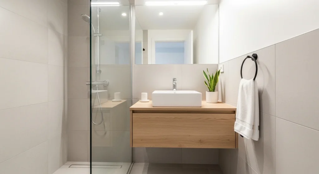 glass shower small apartment bathroom ideas