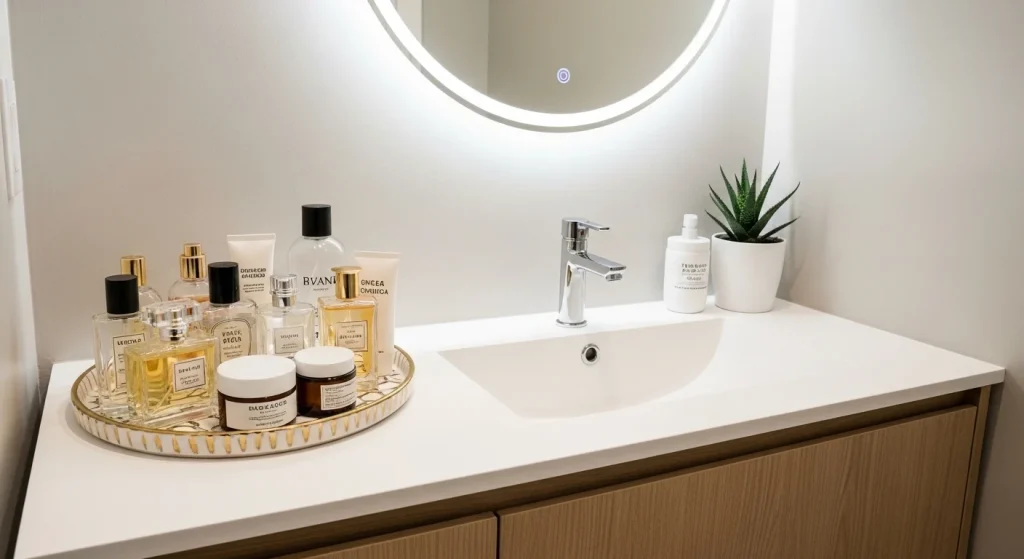 decorative tray small apartment bathroom storage ideas