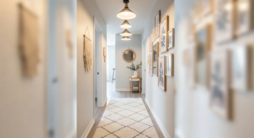 pendant lighting small apartment hallway decor ideas