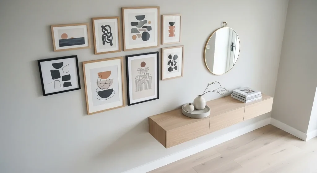 gallery wall small apartment entryway ideas
