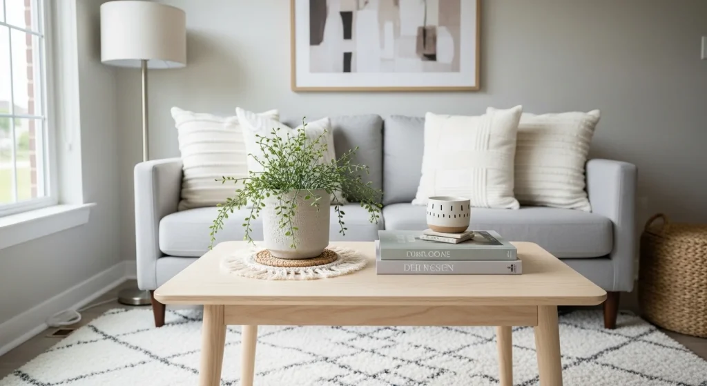 coffee table plant decor small apartment plant decor ideas

