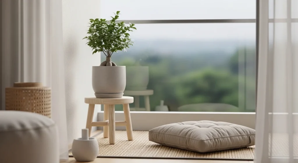 Zen balcony corner for peaceful relaxation