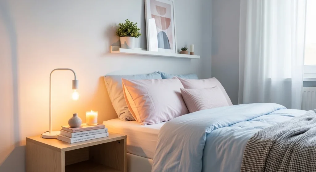 small bedroom bedside table decor