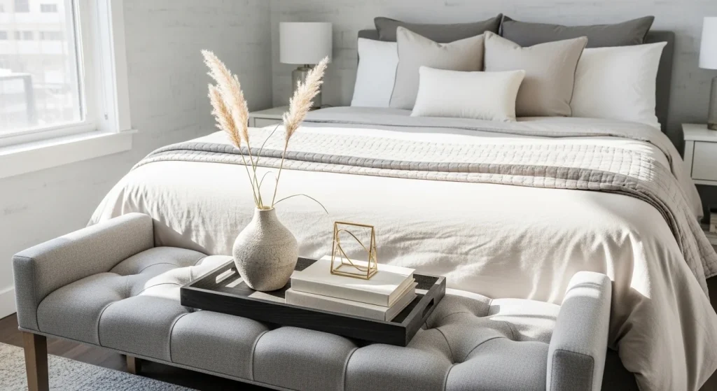 decorative tray bedroom bench ideas