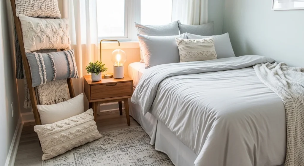 pillow blanket ladder decor ideas