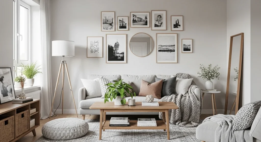 gallery wall small apartment living room ideas