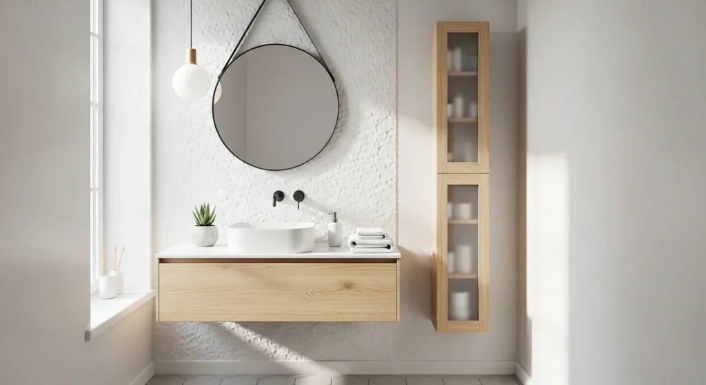 wall cabinet small apartment bathroom storage ideas