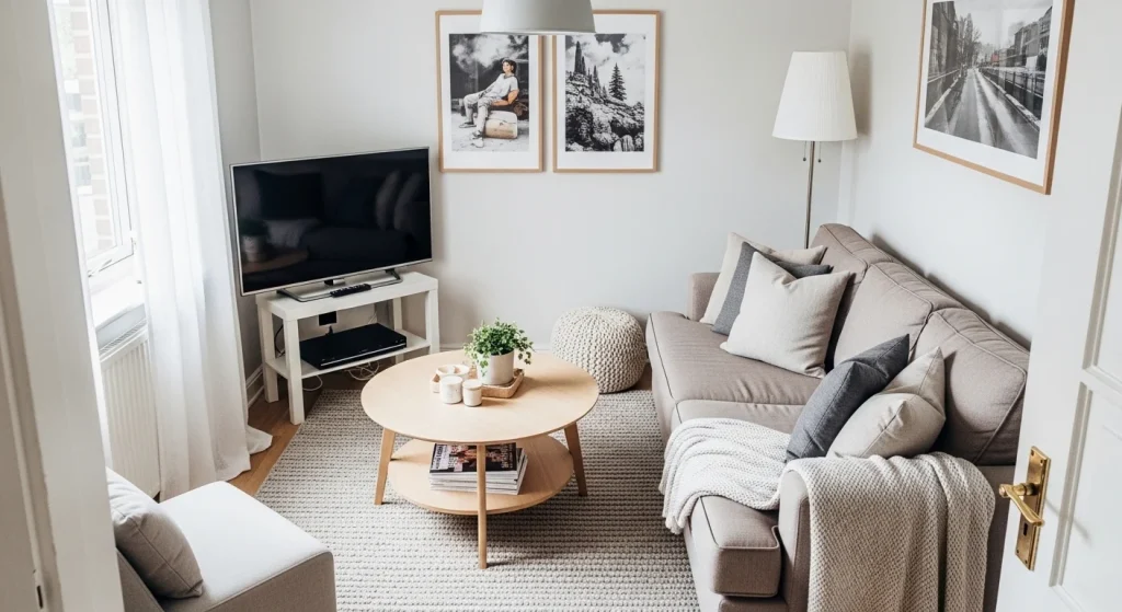 TV corner small apartment living room layout ideas
