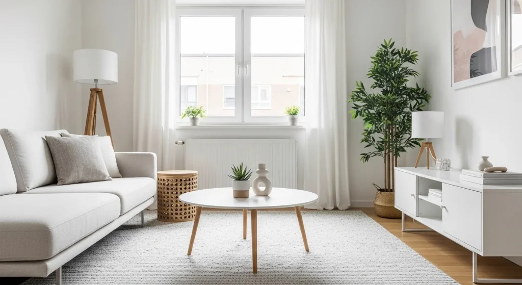 neutral rug modern small apartment decor ideas