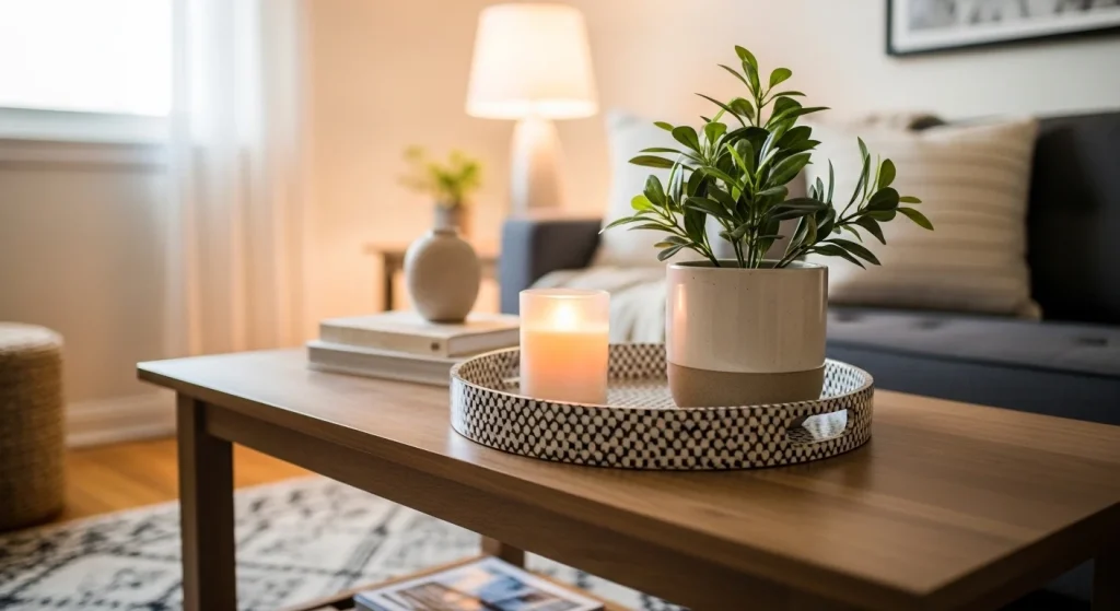 coffee table cozy small apartment decor ideas