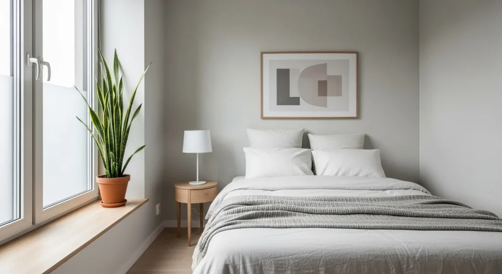  indoor plant in minimalist bedroom
