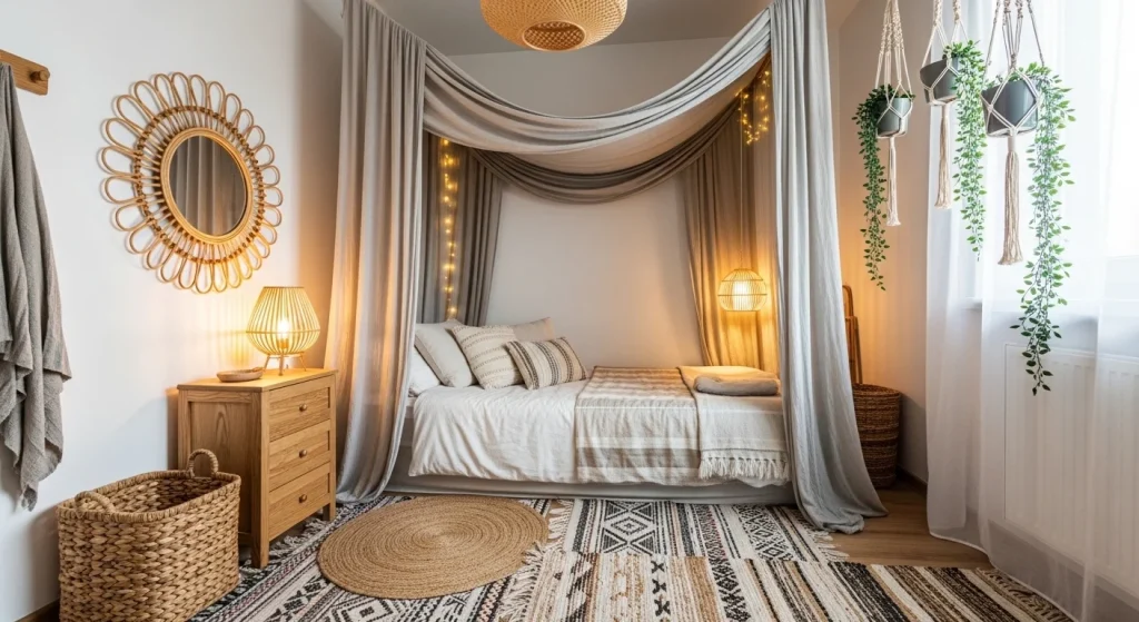boho canopy bedroom decor idea