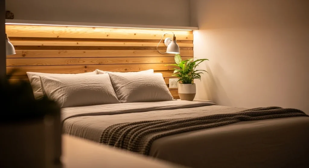 horizontal wood bedroom accent wall ideas