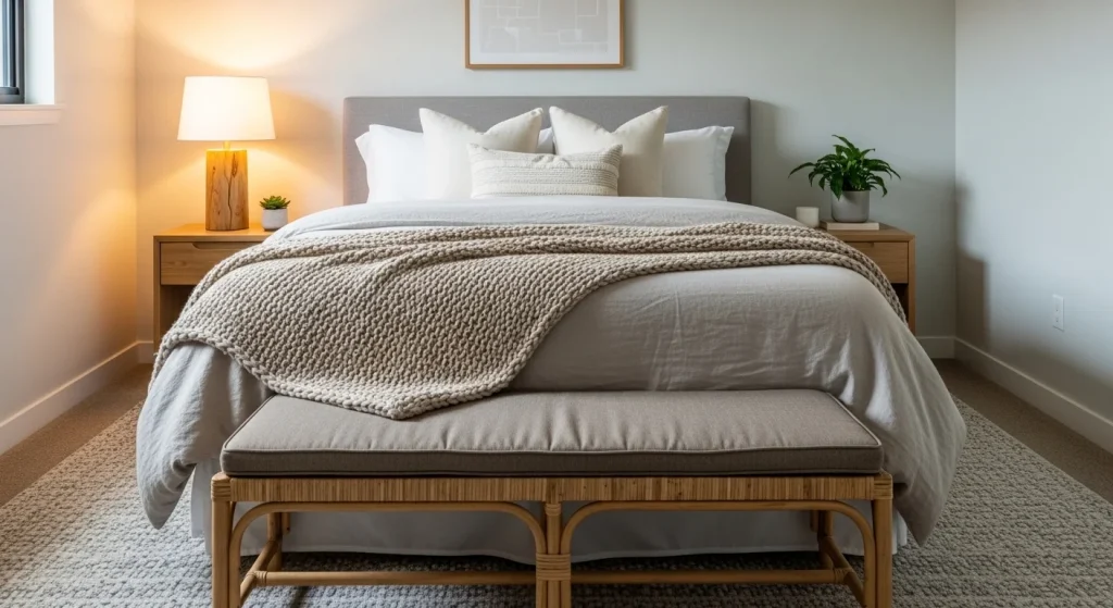 woven bedroom bench ideas
