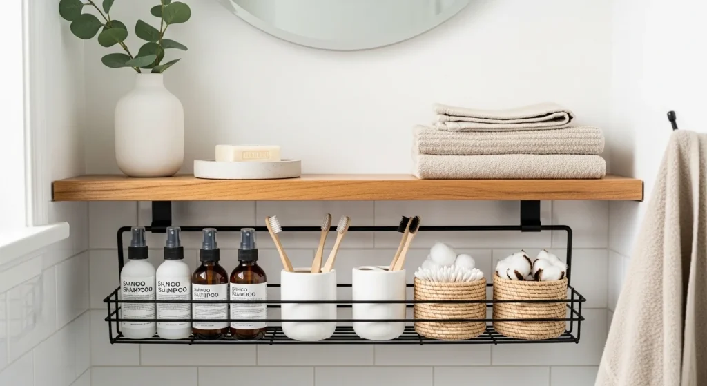 under shelf small apartment bathroom storage ideas