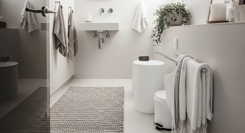 bathroom rug minimal small apartment bathroom ideas