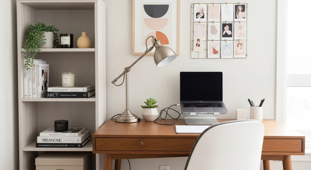 bookshelf small apartment workspace ideas