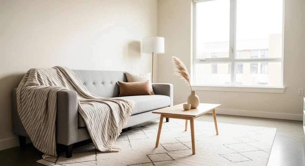 throw blanket modern small apartment living room ideas