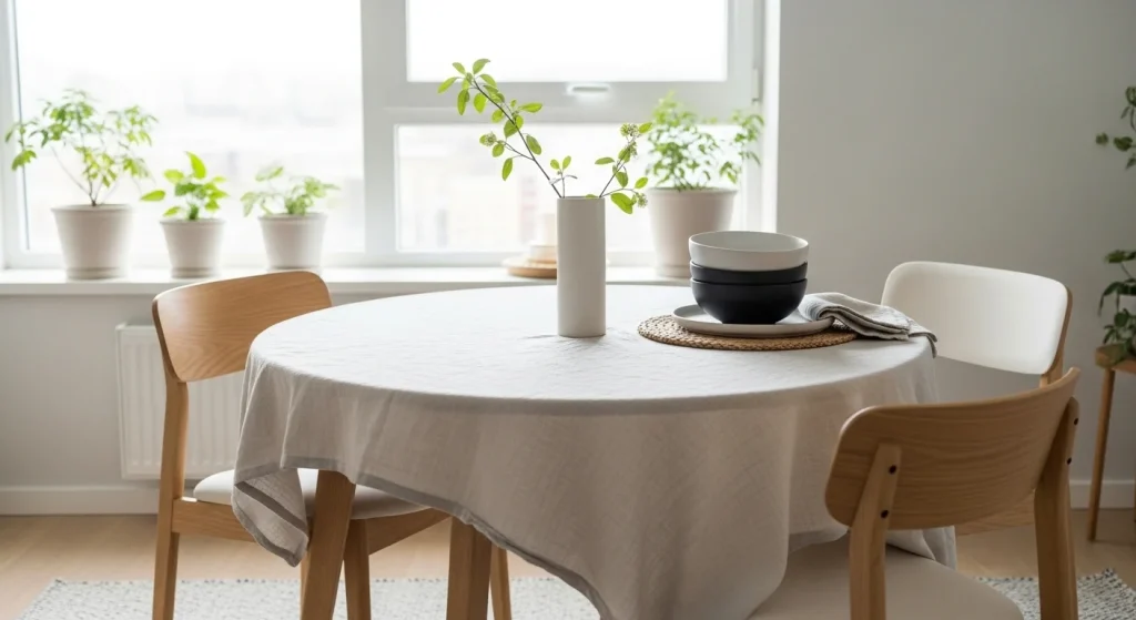 tablecloth small apartment dining table decor ideas