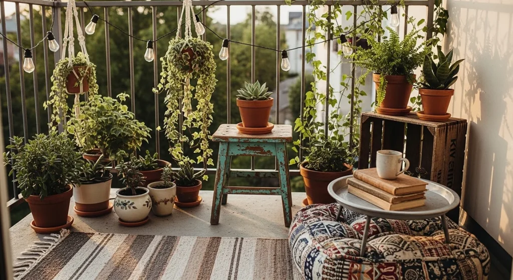 Thrifted balcony decor styling idea
