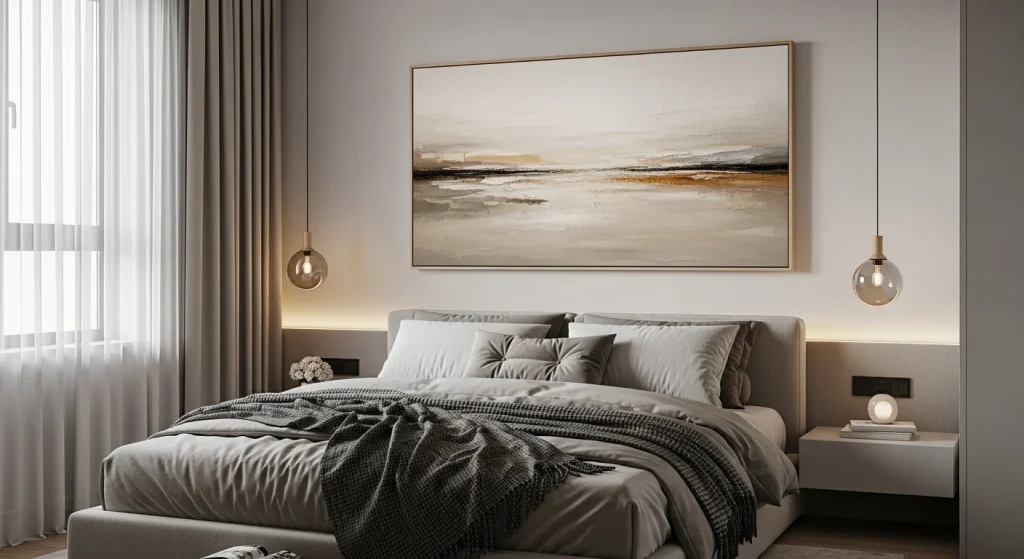 floating frame bedroom wall art ideas