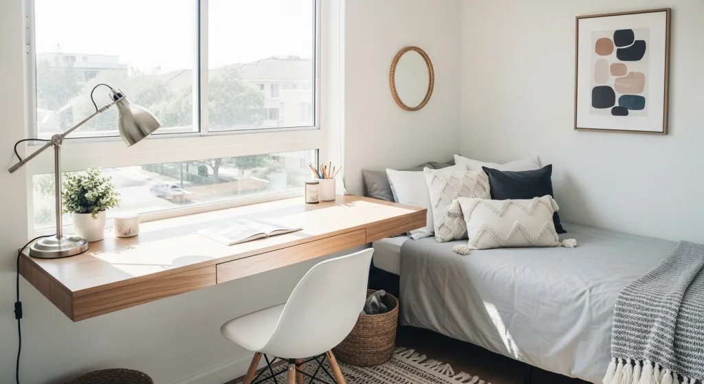 window floating small bedroom desk ideas
