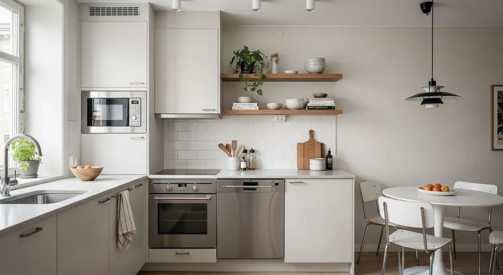 compact appliances small apartment kitchen ideas