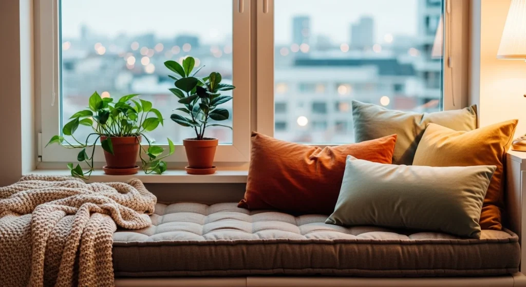 window seating cozy small apartment decor ideas